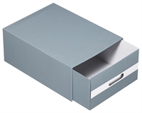Esselte Maxibox Standard kartonbox med skuffe, grå, B:260 x H:140 x D:350mm